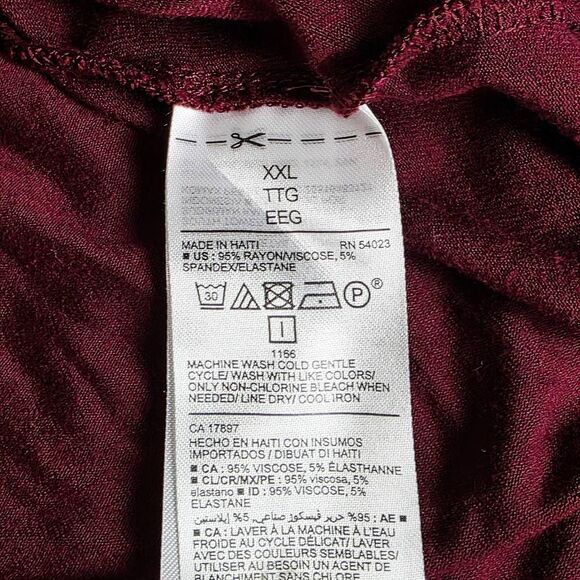 Maurices 24/7 Plaid Short Sleeve Top Black Red White XL - Picture 5 of 6